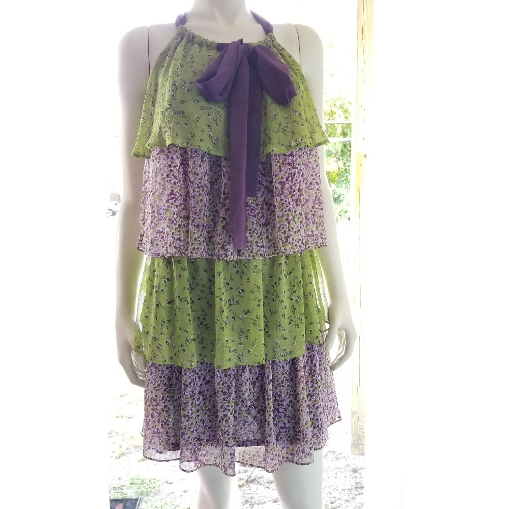 Allen B Schwartz Layered Colorful Dress, S. - Picture 1 of 7